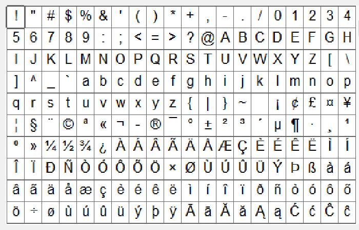 ALT key with the numeric keypad