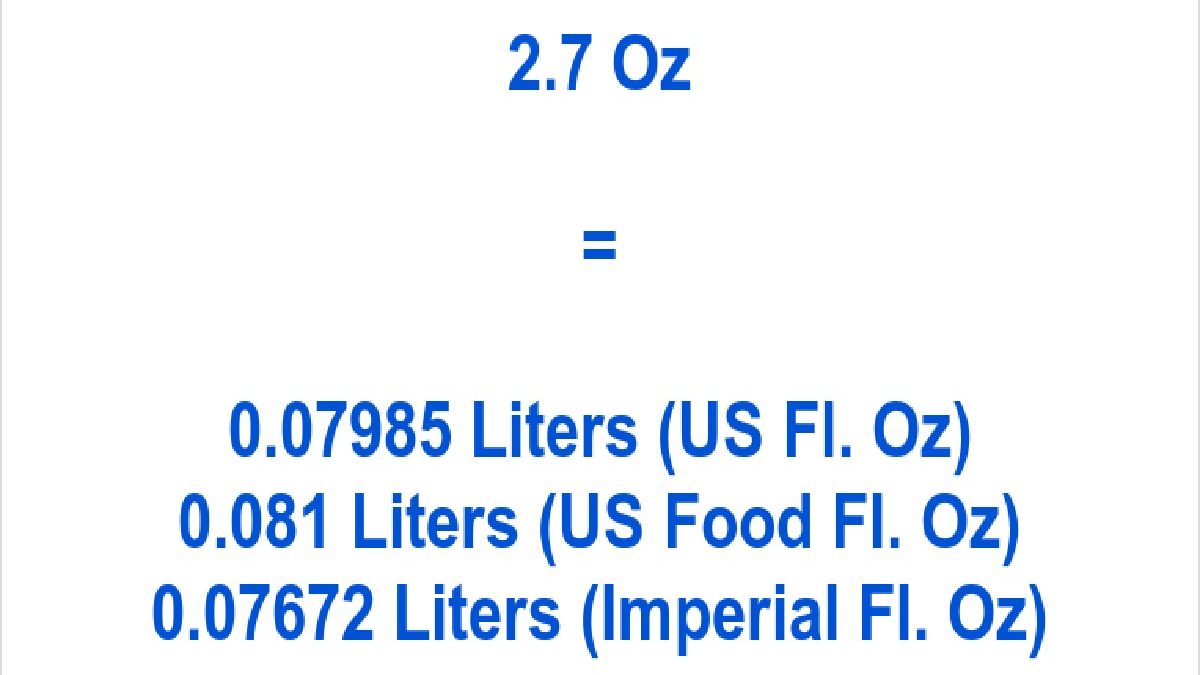 How To Convert 2.7 Liters to Oz