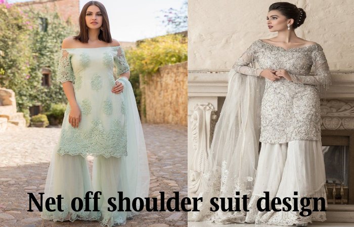 Net off shoulder suit design